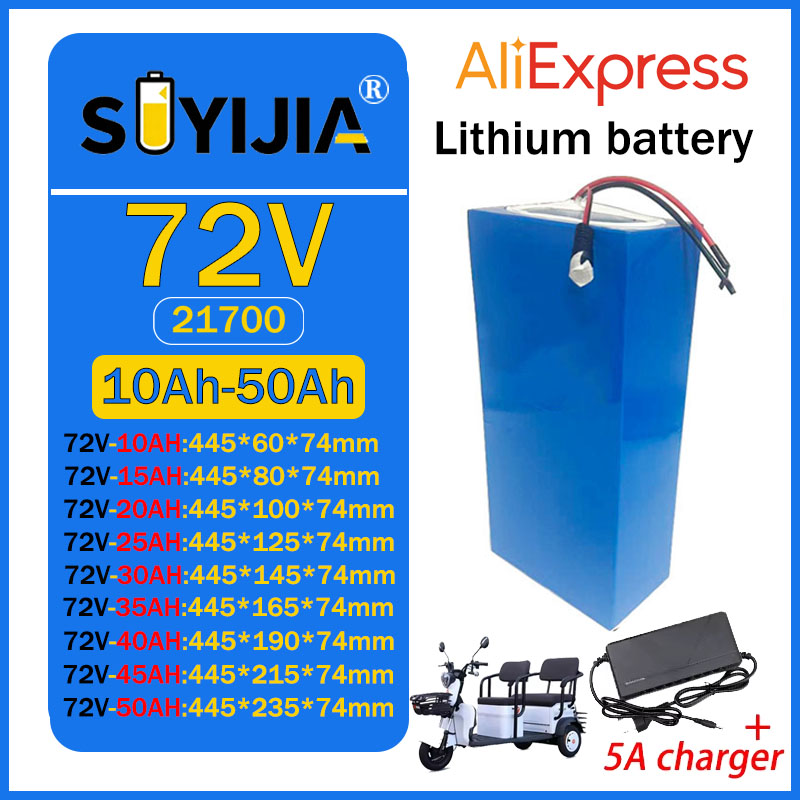 72V 30Ah Lifepo4 Battery Pack - 72V 50Ah、45Ah、20Ah、25Ah、30Ah、35Ah、40Ah、15Ah、10Ahの21700リチウムイオンバッテリーパック。3500Wの高出力、BMS（バッテリー管理システム）搭載。EU/USでの関税免除。+5A充電器付き。