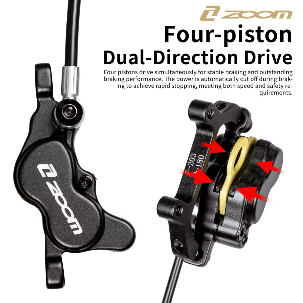 ZOOM HB-890E 4ピストン式油圧ディスクブレーキセ - Zoom Hydraulic Brake 4 Piston E-Scooter のレビューと価格